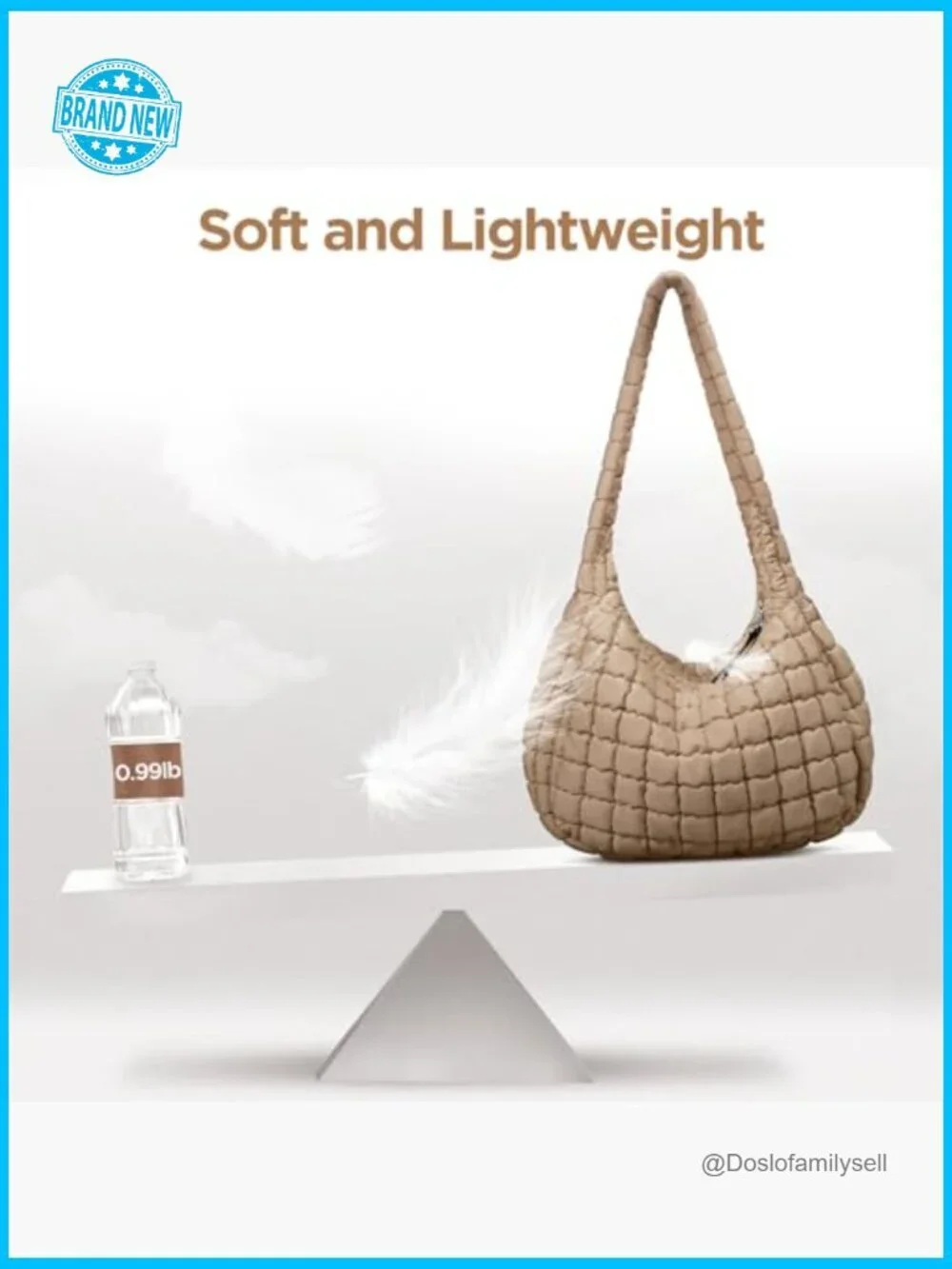 Large Quilted Puffer Tote Bag Soft Puffy Crossbody Hobo Handbag Puff Purse